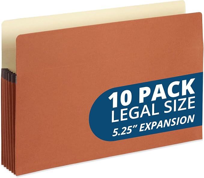 Blue Summit Expanding File Pocket Organizer, Legal Size, 5.25” Expansion – 10 by BlueSummitSupplies