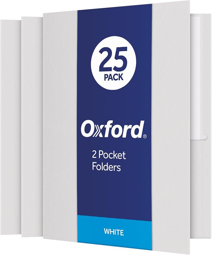Oxford Twin-Pocket Folders, Textured Paper, Letter Size, Holds 100 Sheets by Oxford