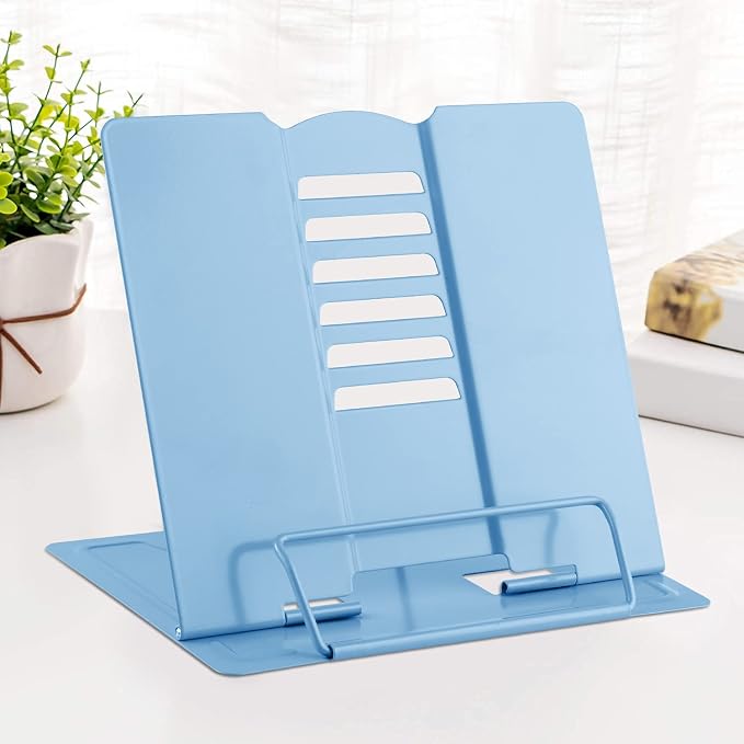 MSDADA Desk Book Stand Metal Reading Rest Book Holder Adjustable Cookbook by ColoryourlifewithMSDADA