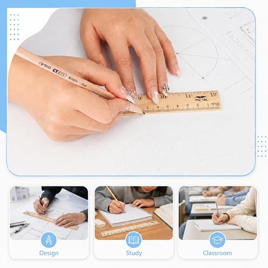 Mr. Pen- Wooden Rulers, 12 Inch, 12 Pack, Inches & Centimeters, Durable Wood - Image 5