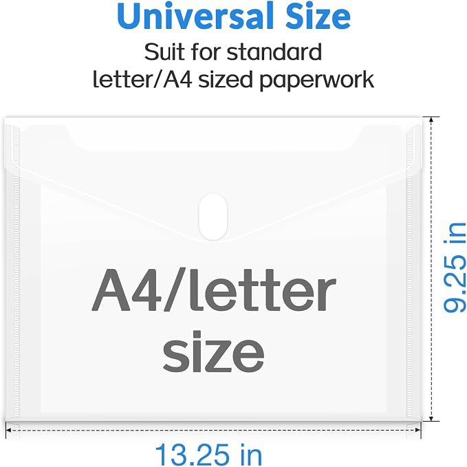 Sooez 20 Pack Plastic Envelopes File Folders, Rainforced Clear Folder Important - Image 5
