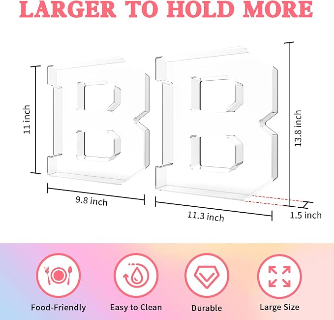 13.8" Acrylic Letter Charcuterie Tray, Charcuterie Letters Fillable Box - Image 2