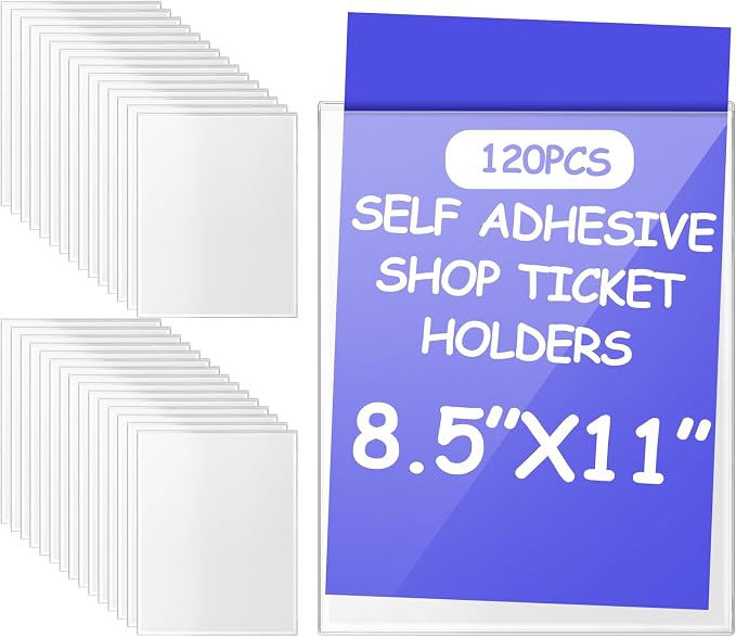 Outus 120 Pcs Self Adhesive Shop Ticket Holders Clear Plastic Sleeves Adhesive by Outus