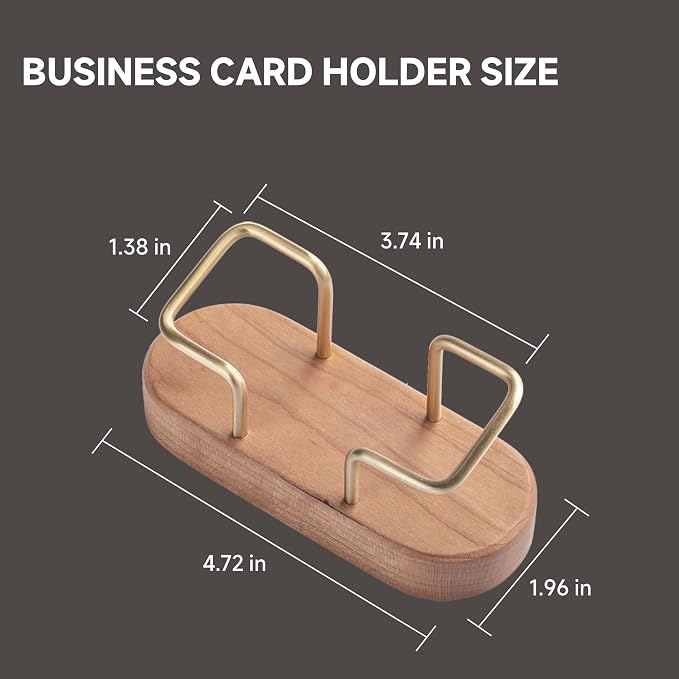 muso wood Business Card Holder for Desk, Wooden Creative Business Card Display - Image 7