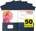 pmybupo Two Pocket Folders, 50 Pack Blue File Folders by pmybupo