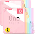 Forvencer 16 Count Dividers for 3 Ring Binder, 8 tabs Binder Dividers by Forvencer