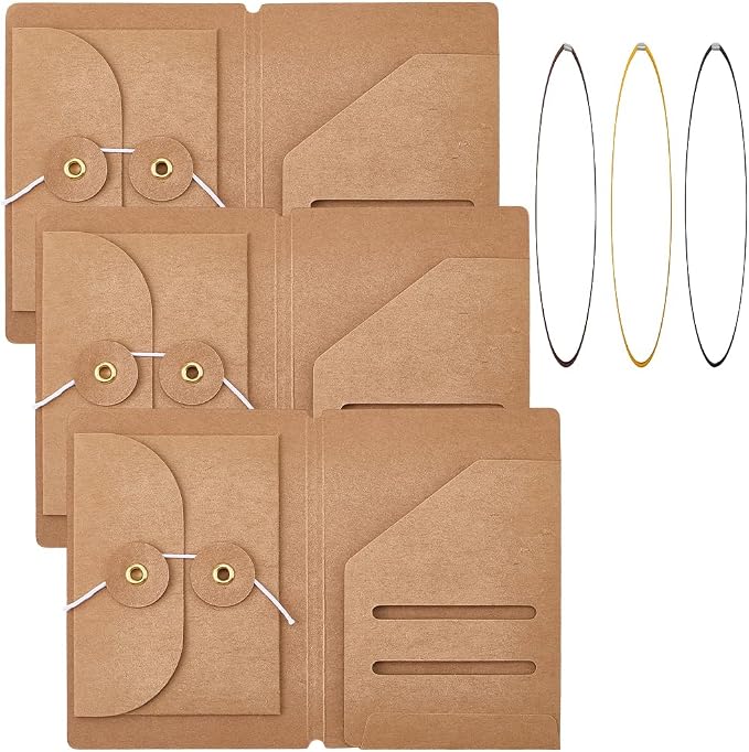 CRASPIRE 3 Sets Passport Size Travelers Notebook Accessories Kit Portable Kraft by CRASPIRE