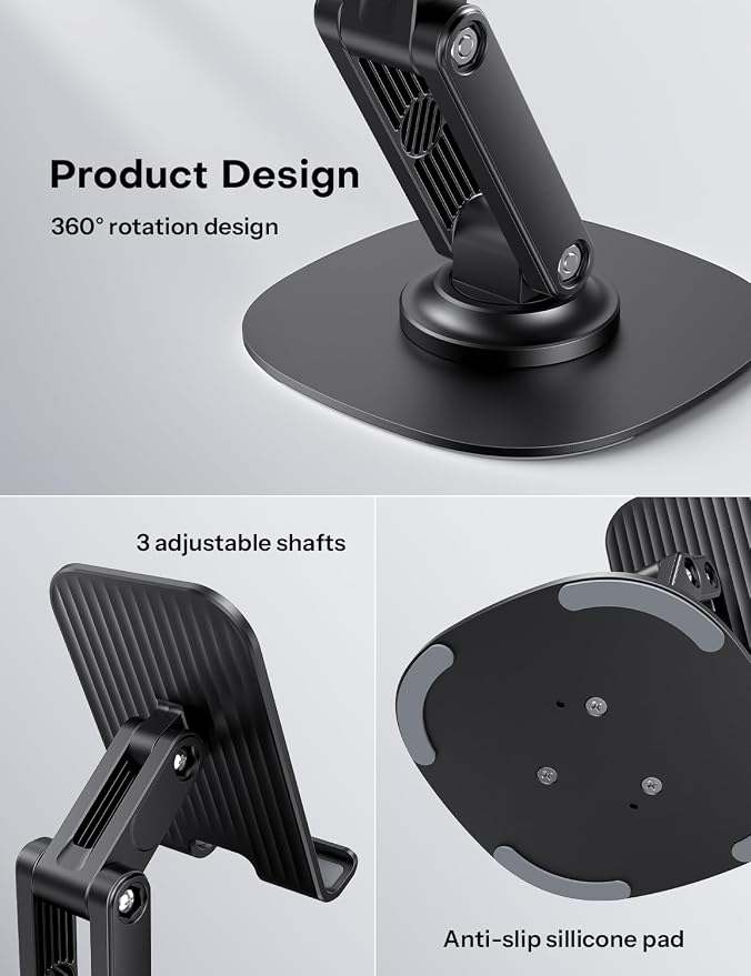 OMOTON Cell Phone Stand for Desk, 2 Pack Adjustable Foldable Phone Holder - Image 4