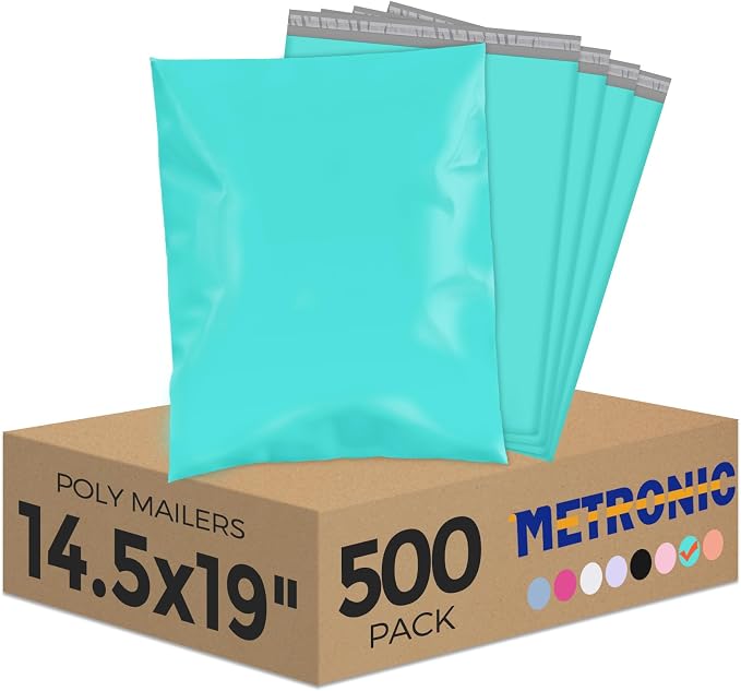 Metronic 500PC Poly Mailers 14.5x19, Sturdy Shipping Bags by METRONIC