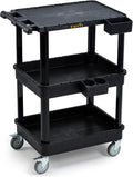 ELAFROS 3-Tier Flat Top & Deep Tub Rolling Utility Cart, 27.5 x 18.25 in | 330 by ELAFROS