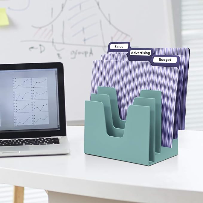 Acrimet 5 Section Incline File Sorter Organizer, Desktop Mail Holder, - Image 2