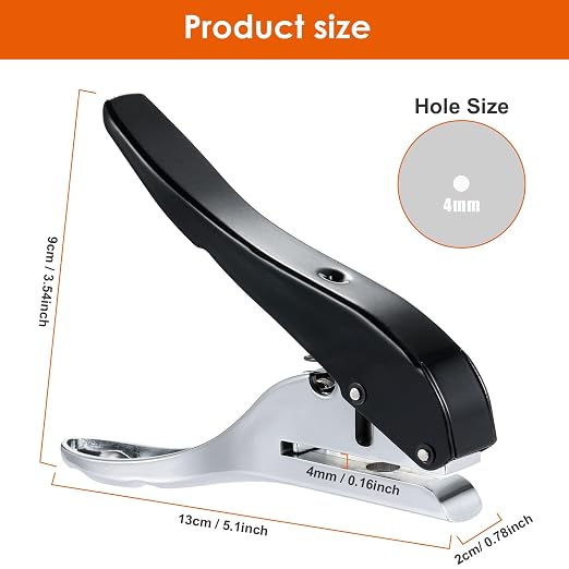 Hole Punch 4mm Single Hole Punch, Heavy Duty Hole Puncher Single, Paper Punch - Image 2