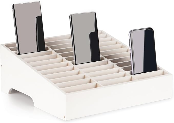 Wooden 36-Grid Cell Phones Storage Box Desktop Mobile Phone Holder Organizer by Lzttyee
