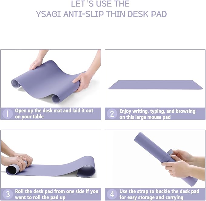 YSAGi Non-Slip Leather Desk Pad, Waterproof Laptop Computer Desk Keyboard Mat - Image 7