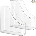 2 Pack Vertical File Holder Clear Acrylic Desk Organizer Storage Bins Holding by Unknown