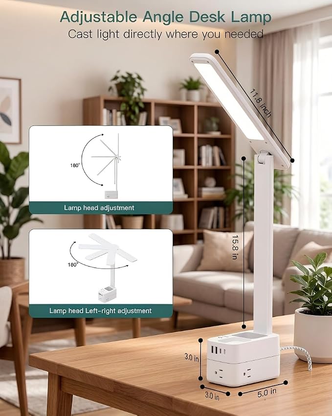 Addtam Desk Lamp with Pen Holder, LED Desk Lamps - Image 6
