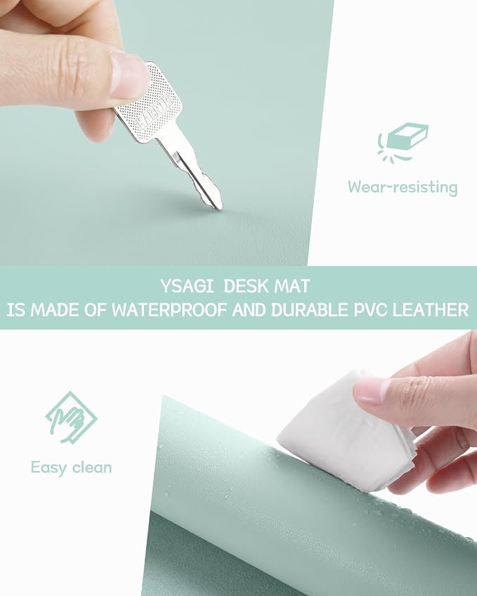 YSAGi Non-Slip Leather Desk Pad L Size, Waterproof Laptop Computer Desk - Image 5