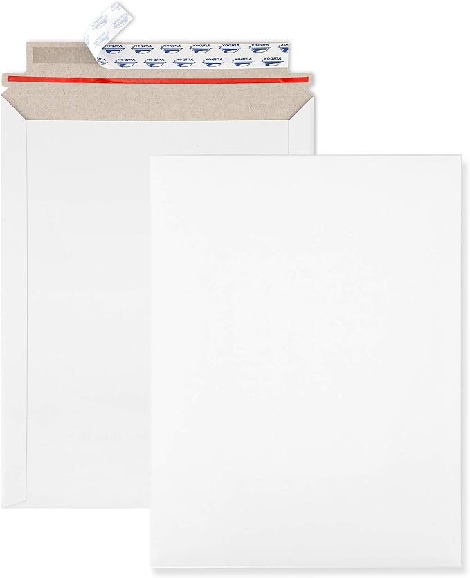 ValBox 9x11.5 Self Seal Photo Document Mailers 25 Pack Stay Flat White by ValBox
