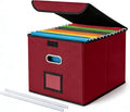 CADONO File Organizer Box with Lid, Large Hanging File Folder Organizer with by CADONO