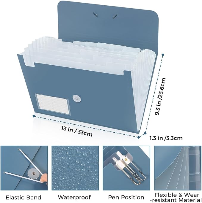SKYDUE Expanding File Folder, Accordion File Organizer - Image 3