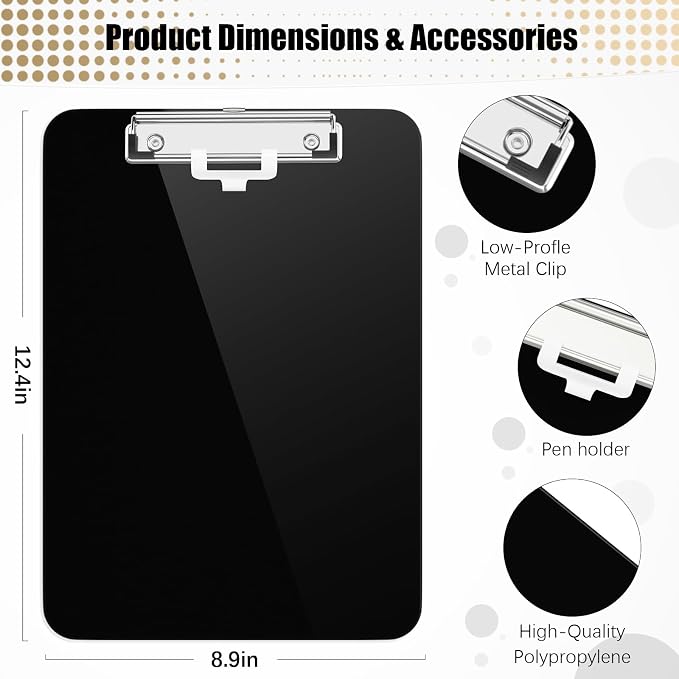 Hongri Plastic Clipboard with Pen Holder, Nurses and Women, Low Profile Clip - Image 3
