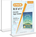 MaxGear Acrylic Sign Holder 8.5x11 Double Sided 2 Pack | Double Sided Display; by MaxGear