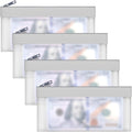 4 Pieces Money Bags With Zipper, Cash Bag, 7.6 x 3.7 inch Money Pouch, Bank Bag by VOCHIC