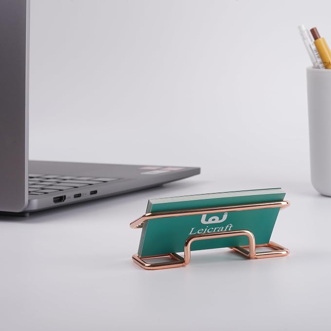 Business Card Holder for Desk, Cute Metal Card Organizers and Office Desk - Image 4