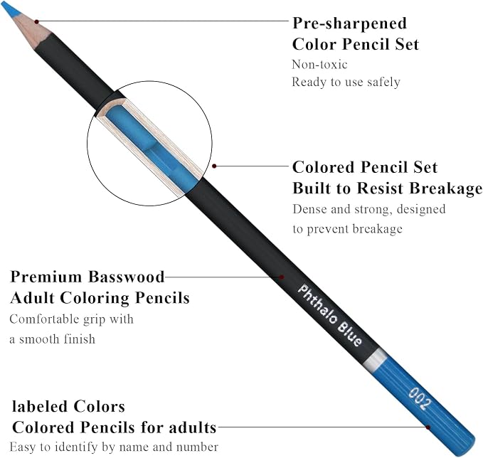 Yagol Colored Pencils for Adult Coloring Books, 72 Color Pencil Set, Soft Core - Image 2