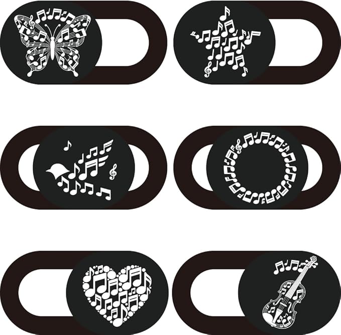 6Pcs 6 Styles Laptop Camera Cover Music Notes Privacy Guard Accessories by PRESSINART