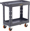 ELAFROS 2-Tier Heavy Duty Utility Rolling Cart, 34 x 17 in, Full Swivel Wheels by ELAFROS