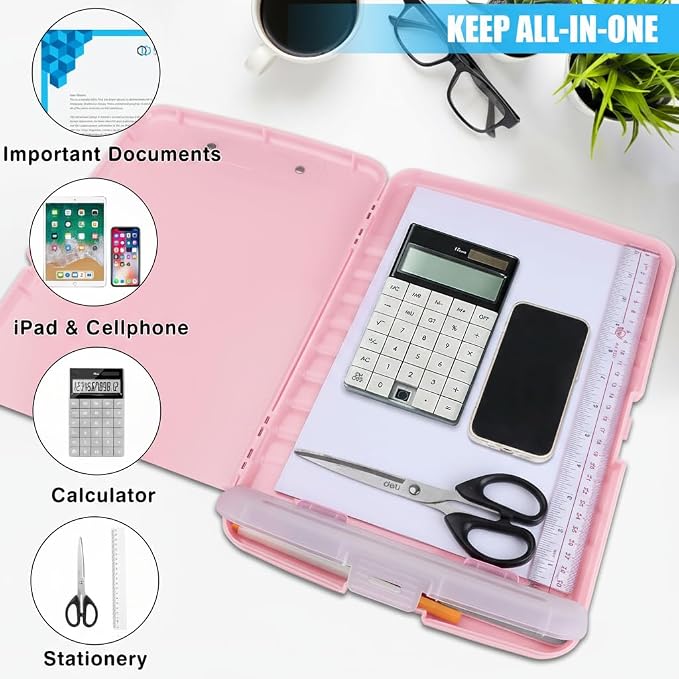 Plastic Clipboard with Storage, Clip Boards 8.5x11 Heavy Duty, Large Capacity - Image 2