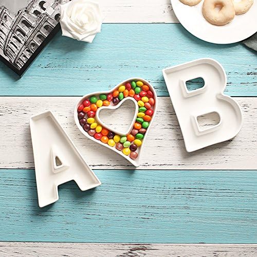 Coffeezone Small Party Candy Dishes Letter Shape Small Plates - Image 6