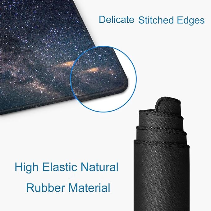 Large Gaming Mouse Pad with Stitched Edges, Galaxy Desk Mat, Extended XL - Image 3