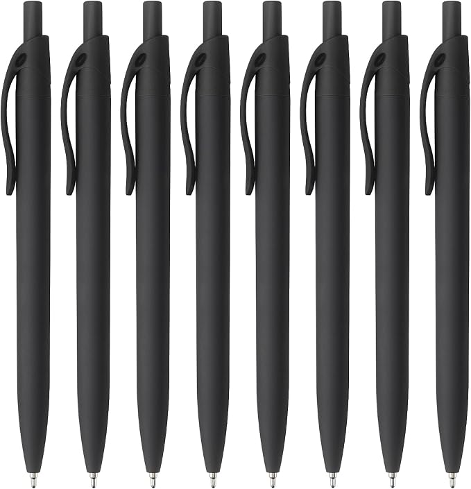 Bribobo 8 Pack Ballpoint Pens Retractable No Bleed Black Click Pens, Medium by Bribobo
