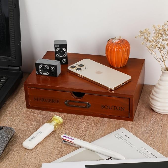 Wooden Storage Box Apothecary Drawers Vintage Wooden Drawers Wood Desktop - Image 5
