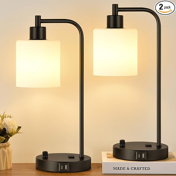 Lynnoland Set of 2 Industrial Table Lamps by BringBrightnesstoYourLife