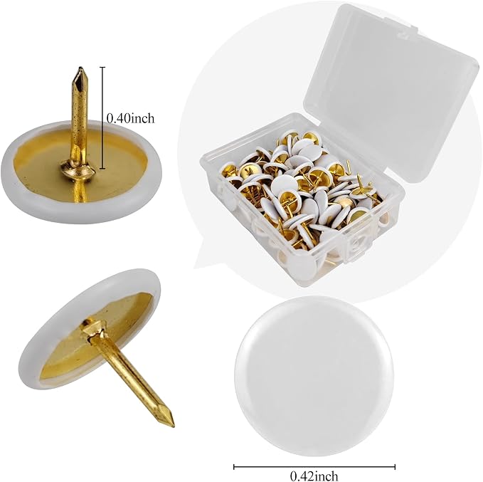 200 Pcs Thumb Tacks, Drawing Pins, Metal Flat Push Pins, Round Head Drawing Pins - Image 4