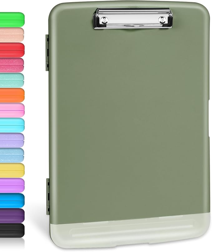 Sooez Clipboard with Storage, Clip Board 8.5 x 11 with Pen Holder, Plastic by Sooez