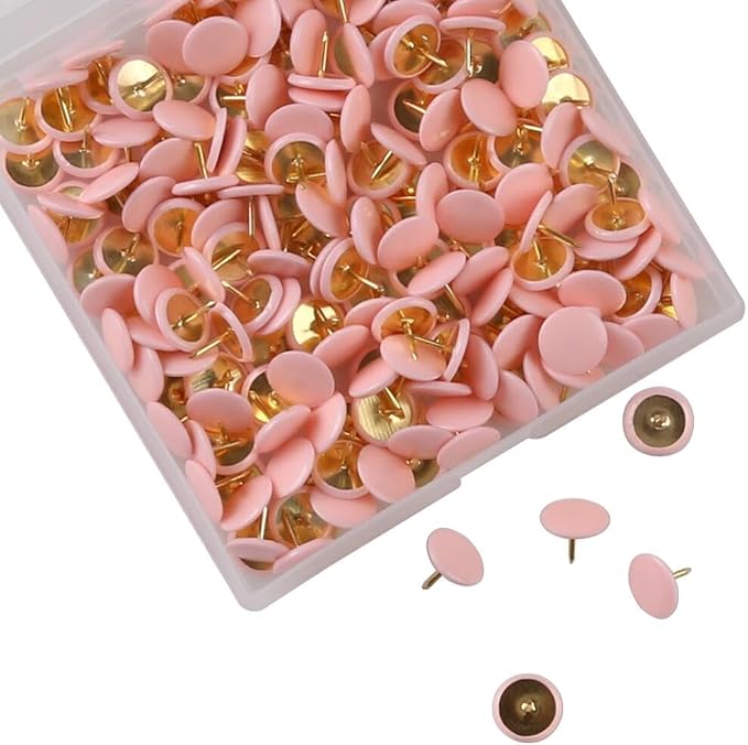 200PCS Thumb Tacks Flat Push Pins Wall Tacks Round Head Thumbtack by KAKULO