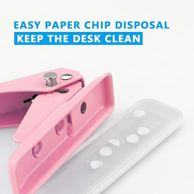 Single Hole Puncher, 1/4" Hole, 20 Sheet Capacity, 1 Pack | Metal Paper Punch - Image 5