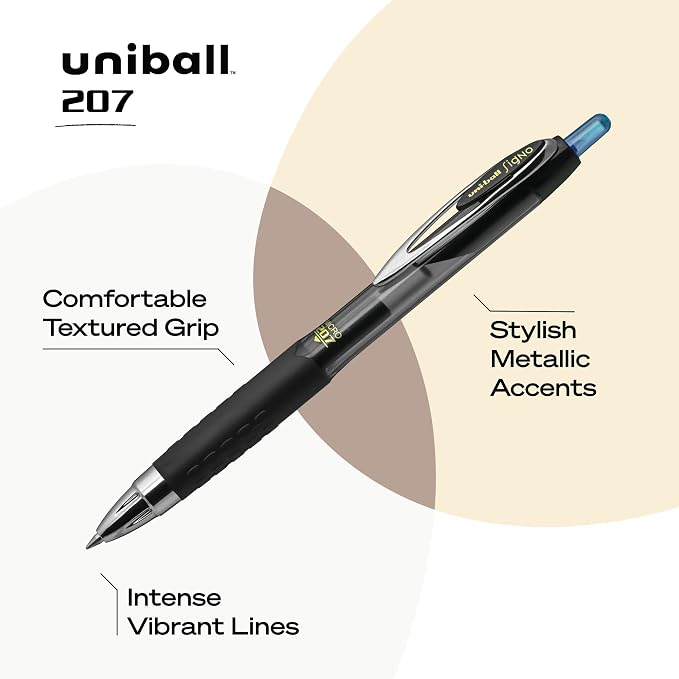 uniball 207 Retractable Gel Pens, Micro Point, 12 Pack - Image 3