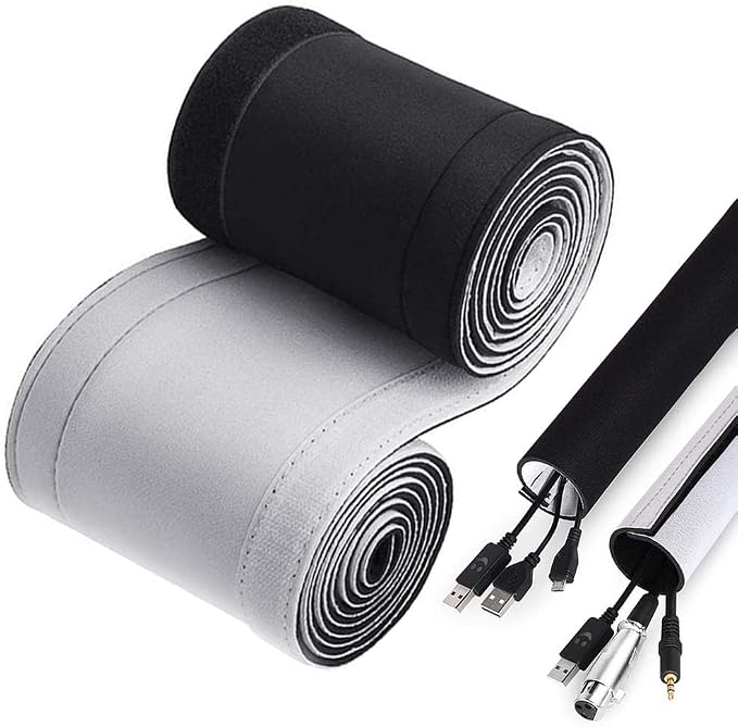 120" Neoprene Cable Management Organizer, Reversible Flexible Cuttable DIY Hole by Unknown