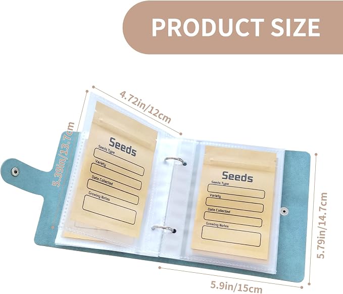 Seed Organizer Binder with 50 PCS Resealable Seed Envelopes - Image 2