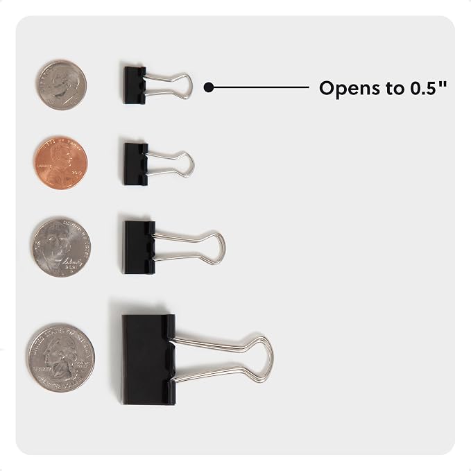 U Brands Binder Clips, Micro 1/2-Inch Width, 1/5-Inch Paper Holding Capacity - Image 5