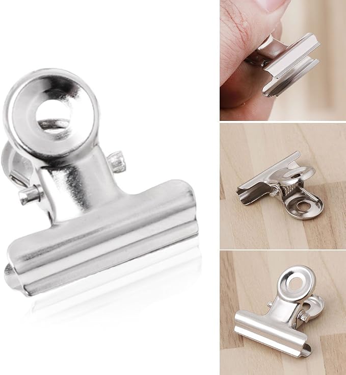 10 Pack 22mm Metal Binder Clips, Small Stainless Steel Bulldog Clamps - Image 3