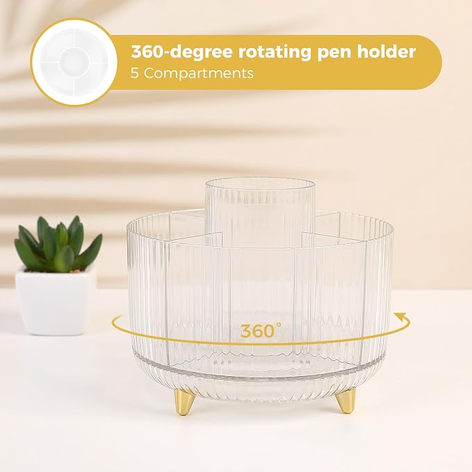 SKYDUE Gold Office Supplies Set, Pencil Holder - Image 3