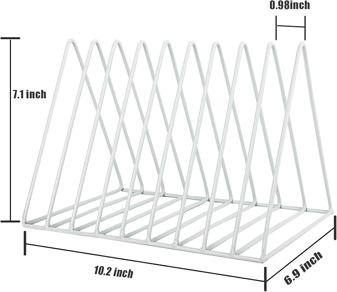 EASEPRES Vinyl Record Holder Storage, 9 Slot Metal Magazine Book Album Display - Image 2