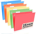25-Pack Assorted Hanging File Folders, Letter Size by Jowaia