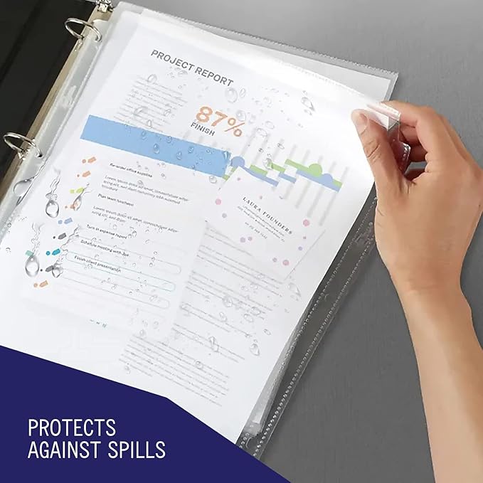 Heavy Duty Sheet Protectors for 3 Ring Binder, Top Loading Plastic Sleeves 8.5 - Image 5